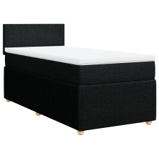 vidaXL fekete szövet rugós ágy matraccal 80 x 200 cm (3287278) ágy és ágykellék