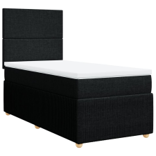 vidaXL fekete szövet rugós ágy matraccal 80 x 200 cm (3291878) ágy és ágykellék