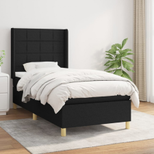 vidaXL fekete szövet rugós ágy matraccal 90x190 cm ágy és ágykellék
