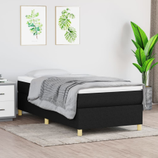 vidaXL fekete szövet rugós ágy matraccal 90x190 cm ágy és ágykellék