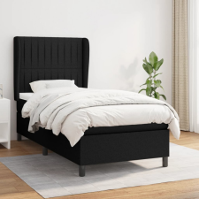 vidaXL Fekete szövet rugós ágy matraccal 90x190 cm ágy és ágykellék