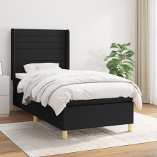 vidaXL fekete szövet rugós ágy matraccal 90x190 cm ágy és ágykellék