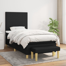 vidaXL fekete szövet rugós ágy matraccal 90x190 cm ágy és ágykellék