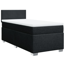 vidaXL fekete szövet rugós ágy matraccal 90x190 cm ágy és ágykellék