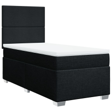 vidaXL fekete szövet rugós ágy matraccal 90x190 cm ágy és ágykellék