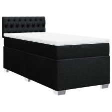 vidaXL fekete szövet rugós ágy matraccal 90x190 cm ágy és ágykellék