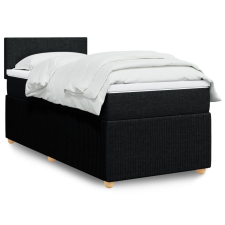 vidaXL fekete szövet rugós ágy matraccal 90x190 cm ágy és ágykellék