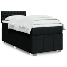 vidaXL fekete szövet rugós ágy matraccal 90x190 cm ágy és ágykellék