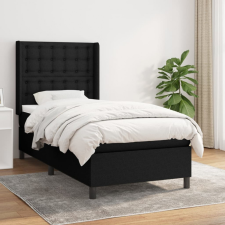 vidaXL fekete szövet rugós ágy matraccal 90x190 cm ágy és ágykellék