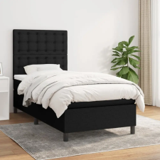 vidaXL fekete szövet rugós ágy matraccal 90x190 cm ágy és ágykellék
