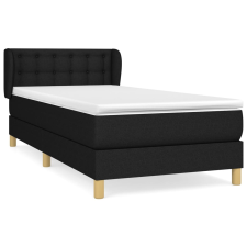 vidaXL fekete szövet rugós ágy matraccal 90x190 cm (3127087) ágy és ágykellék