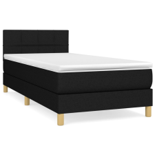 vidaXL fekete szövet rugós ágy matraccal 90x190 cm (3140579) ágy és ágykellék