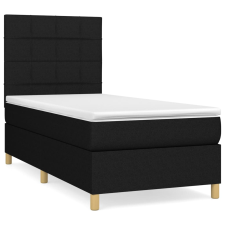 vidaXL fekete szövet rugós ágy matraccal 90x190 cm (3142299) ágy és ágykellék