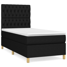 vidaXL fekete szövet rugós ágy matraccal 90x190 cm (3142539) ágy és ágykellék