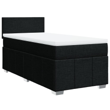 vidaXL fekete szövet rugós ágy matraccal 90x190 cm (3286918) ágy és ágykellék