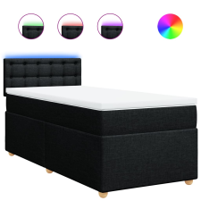 vidaXL fekete szövet rugós ágy matraccal 90x190 cm (3288851) ágy és ágykellék