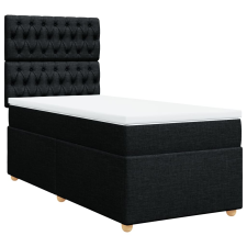 vidaXL fekete szövet rugós ágy matraccal 90x190 cm (3291144) ágy és ágykellék