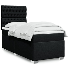 vidaXL fekete szövet rugós ágy matraccal 90x200 cm ágy és ágykellék