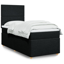 vidaXL fekete szövet rugós ágy matraccal 90x200 cm ágy és ágykellék