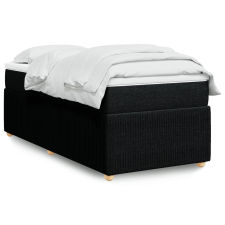 vidaXL fekete szövet rugós ágy matraccal 90x200 cm ágy és ágykellék