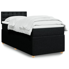 vidaXL fekete szövet rugós ágy matraccal 90x200 cm ágy és ágykellék
