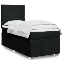vidaXL fekete szövet rugós ágy matraccal 90x200 cm ágy és ágykellék