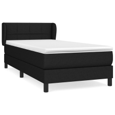 vidaXL fekete szövet rugós ágy matraccal 90x200 cm (3126215) ágy és ágykellék