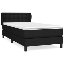 vidaXL fekete szövet rugós ágy matraccal 90x200 cm (3126535) ágy és ágykellék
