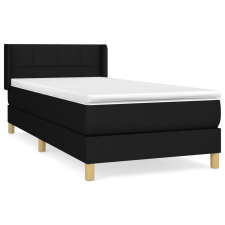 vidaXL fekete szövet rugós ágy matraccal 90x200 cm (3130243) ágy és ágykellék