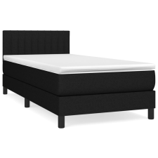 vidaXL fekete szövet rugós ágy matraccal 90x200 cm (3140187) ágy és ágykellék