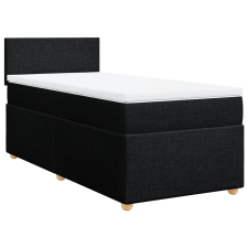 vidaXL fekete szövet rugós ágy matraccal 90x200 cm (3286558) ágy és ágykellék