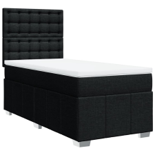 vidaXL fekete szövet rugós ágy matraccal 90x200 cm (3291567) ágy és ágykellék