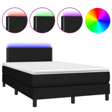 vidaXL fekete szövet rugós és LED-es ágy matraccal 120 x 200 cm (3133063) ágy és ágykellék