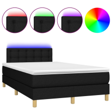 vidaXL fekete szövet rugós és LED-es ágy matraccal 120x190 cm (3270118) ágy és ágykellék