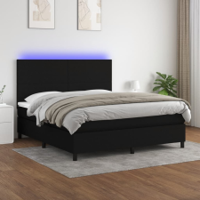 vidaXL fekete szövet rugós és LED-es ágy matraccal 160x200 cm ágy és ágykellék