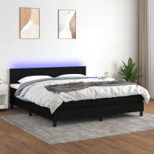 vidaXL fekete szövet rugós és LED-es ágy matraccal 160x200 cm ágy és ágykellék
