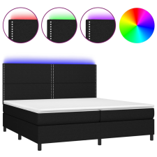 vidaXL fekete szövet rugós és LED-es ágy matraccal 200x200 cm ágy és ágykellék
