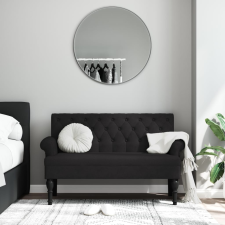 vidaXL fekete szövetpad háttámlával 120 x 62 x 75,5 cm bútor