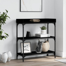 vidaXL fekete tálalóasztal polcokkal 75 x 30 x 80 cm bútor