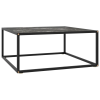 vidaXL fekete teázóasztal fekete márvány mintás üveggel 80x80x35 cm