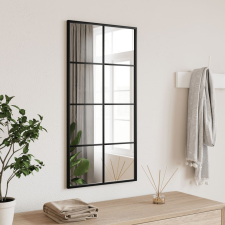 vidaXL fekete téglalap alakú vas fali tükör 40 x 80 cm bútor