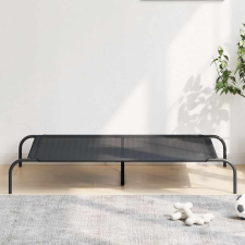 vidaXL fekete textilén és acél emelt kutyaágy 130x80x20 cm szállítóbox, fekhely kutyáknak