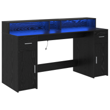 vidaXL Fekete tölgy asztal 160x55x91 cm Műgyanta (3365615) íróasztal