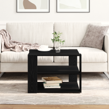 vidaXL Fekete tölgy Dohányzóasztal 59,5x59,5x40 cm Műszaki fa bútor