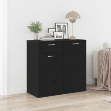 vidaXL Fekete tölgy forgácslap tálalószekrény 80 x 36 x 75 cm bútor