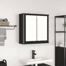 vidaXL Fekete tölgy fürdőszoba fali szekrény tükörrel 60x21x60 cm fürdőszoba bútor