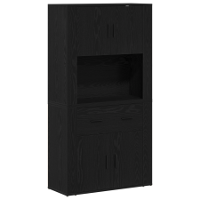 vidaXL Fekete tölgy Highboard 80x33x150 cm Szerelt fa (3334342) bútor