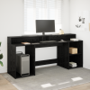 vidaXL Fekete tölgy íróasztal 200x55x91 cm Szerelt fa