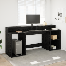 vidaXL Fekete tölgy íróasztal 200x55x91 cm Szerelt fa íróasztal