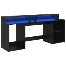 vidaXL Fekete tölgy íróasztal 200x55x91 cm Szerelt fa (3365616) íróasztal